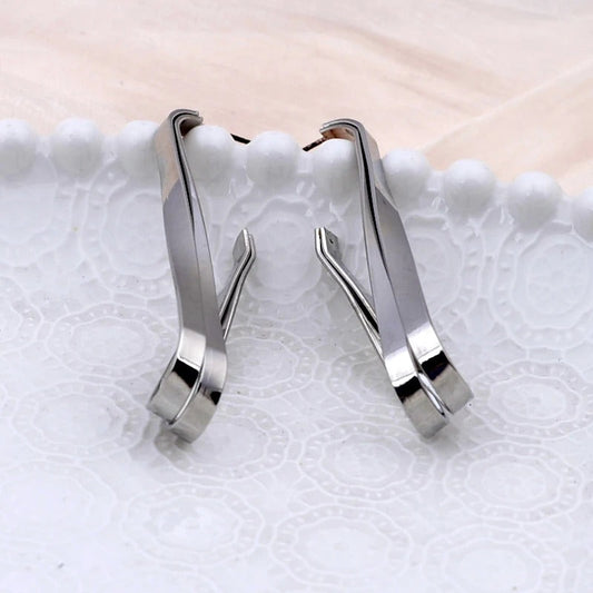 Vintage Silver Irregular Twist Dangle Earrings