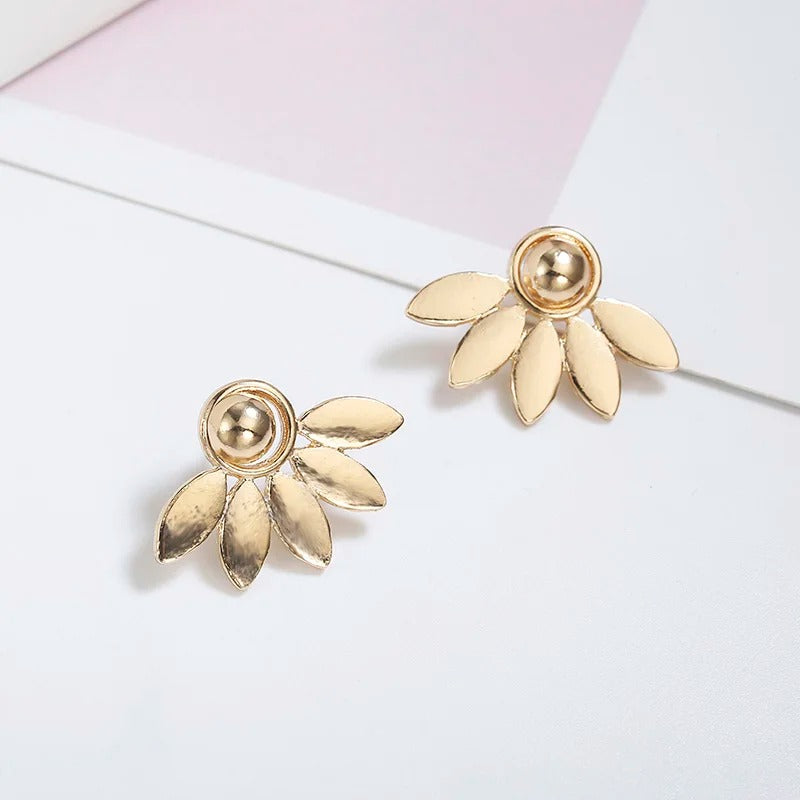 Gold Petal Design Earrings