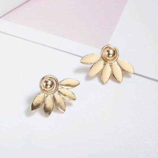 Gold Petal Design Earrings
