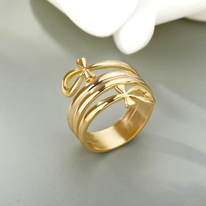Gold Open Loop Faith Ring