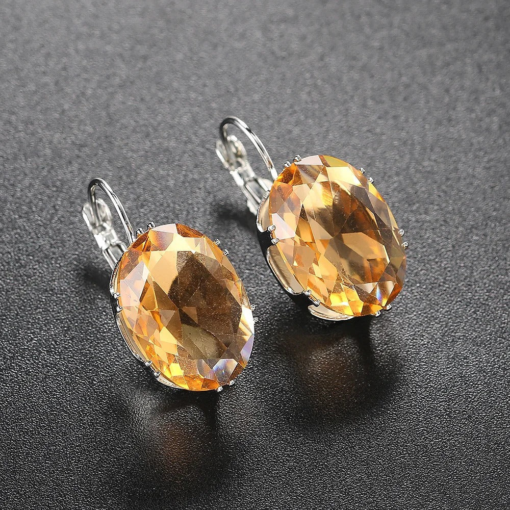 Vintage Gold Oval Earrings