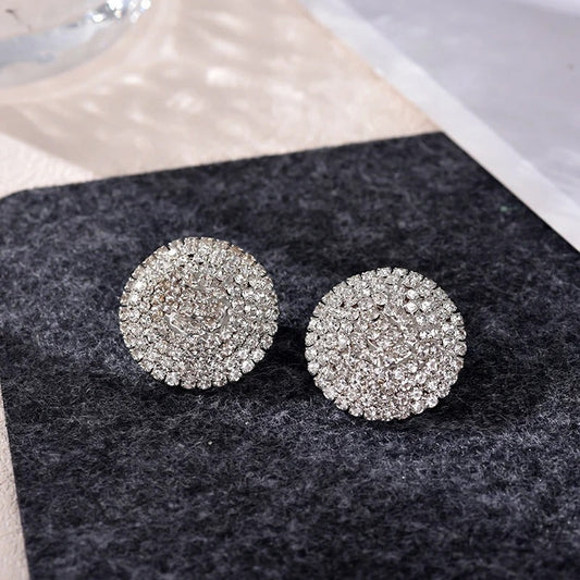 Vintage Silver Crystal Stud Earrings