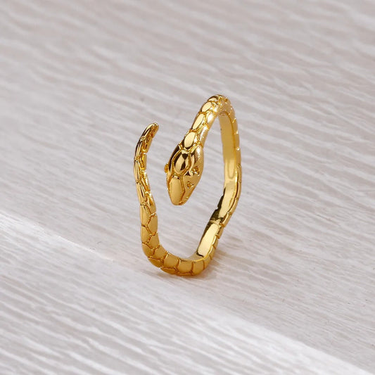 Vintage Gold Snake Wrap Adjustable Ring