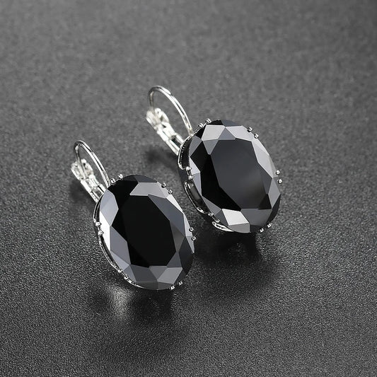 Classic Black Gemstone Earrings
