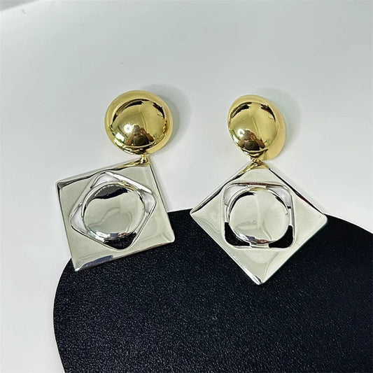 Classic Gold & Silver Unique Square Shape Earrings
