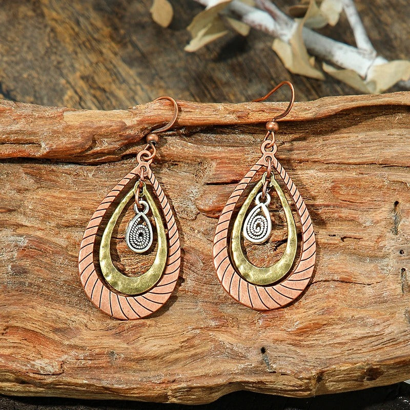 Vintage Spiral Drop Dangle Earrings