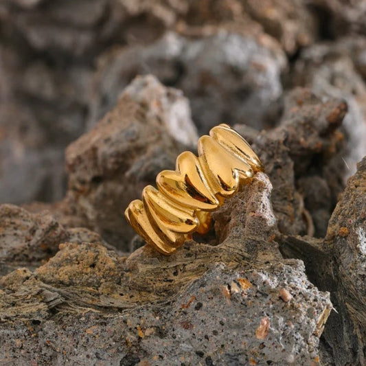 Vintage Gold Heart Love Open Ring