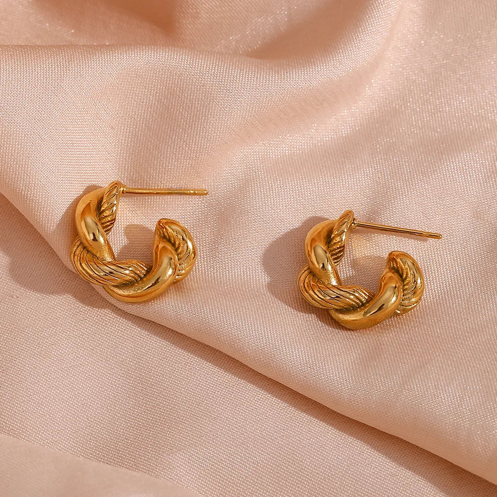 Vintage Gold Rope Twist Earrings