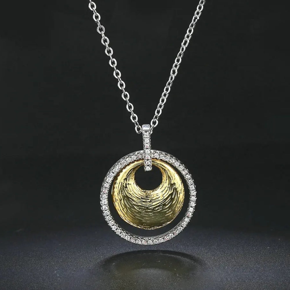 Vintage Silver & Gold Twirl Design Necklace