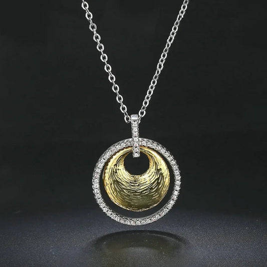 Vintage Silver & Gold Twirl Design Necklace