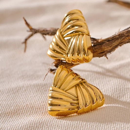 Vintage Gold Triangle Stud Earrings