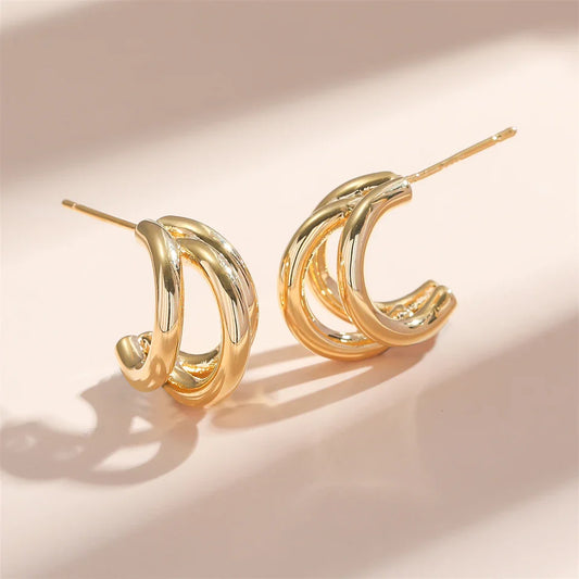 Gold Layered Hoop Earrings