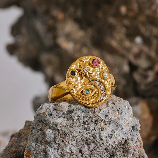 Vintage Multicolor Celestial Ring