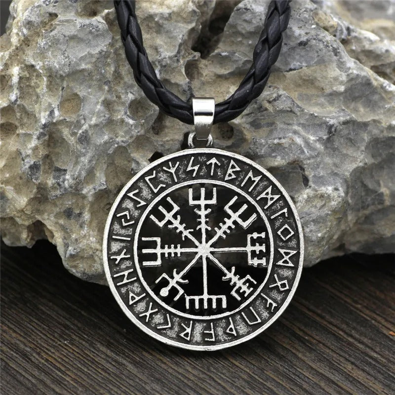 Silver Rune Circle Viking Necklace