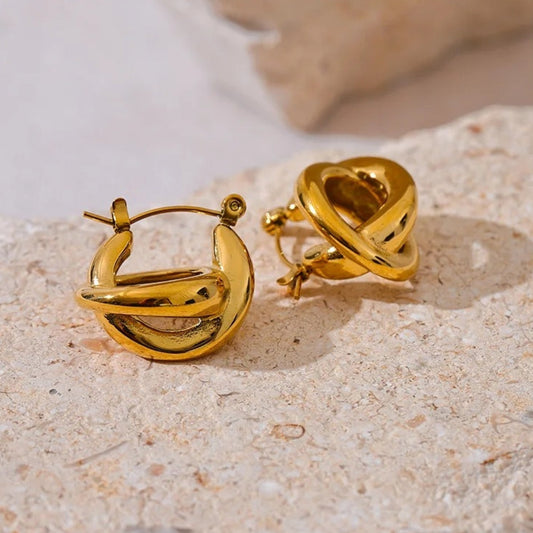 Vintage Gold Abstract Knot Earrings