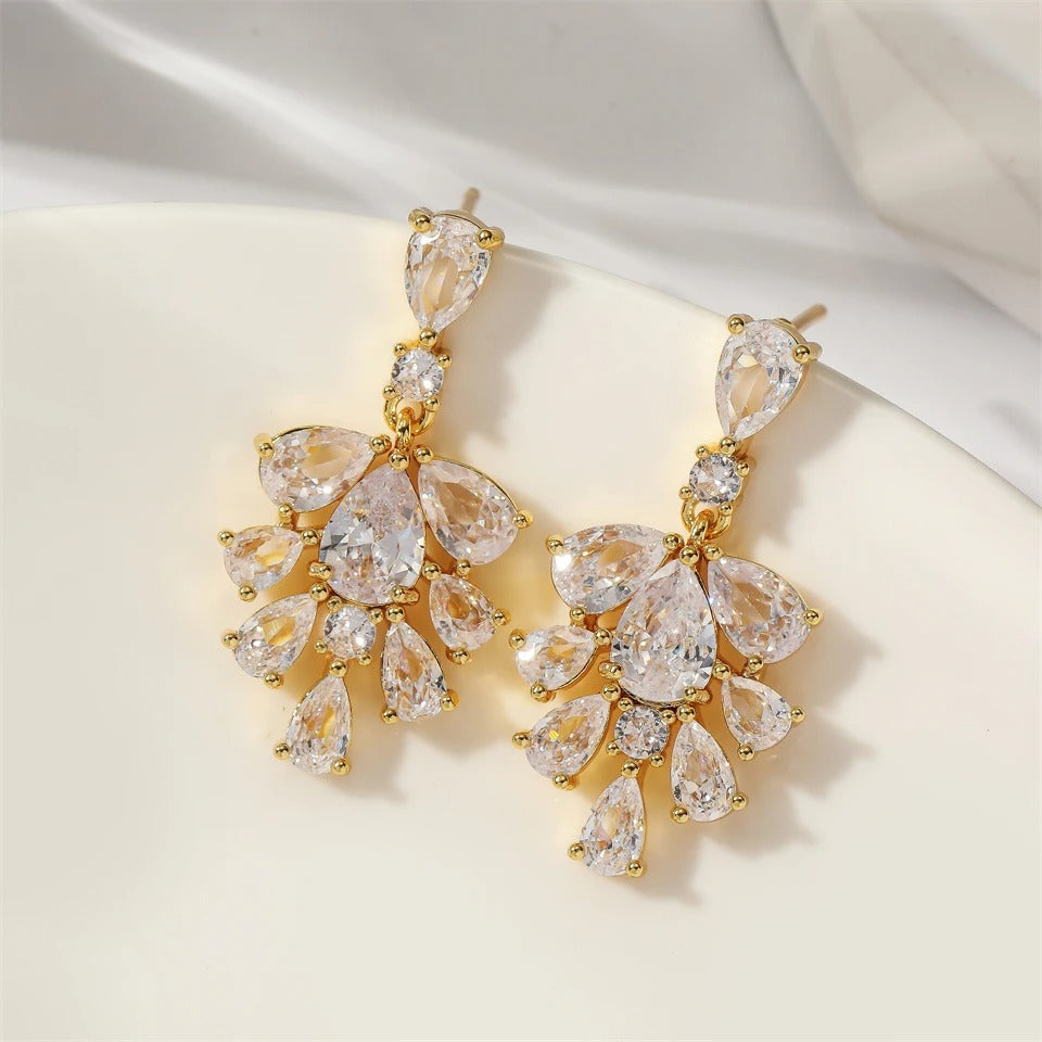 Gold Vintage Chandelier Drop Earrings