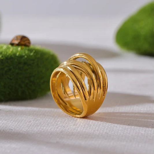 Vintage Gold Layered Band Ring