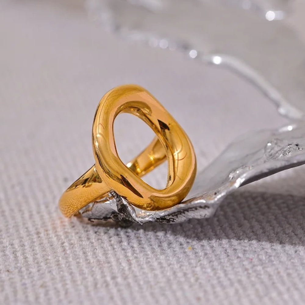 Vintage Modern Hollow Gold Ring