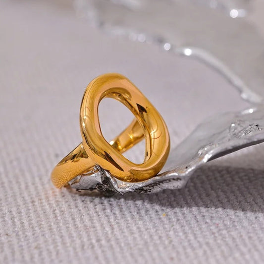 Vintage Modern Hollow Gold Ring