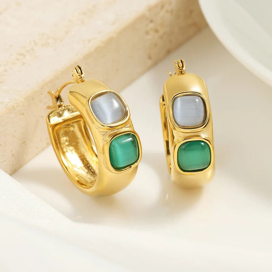 Vintage Gold U-Shaped Hoop Earrings