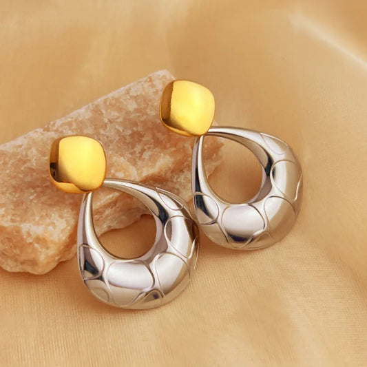 Vintage Two-Tone Hoop Earrings