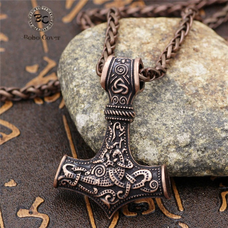 Vintage Bronze Thor's Hammer Necklace