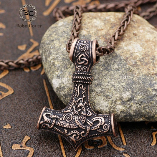 Vintage Bronze Thor's Hammer Necklace