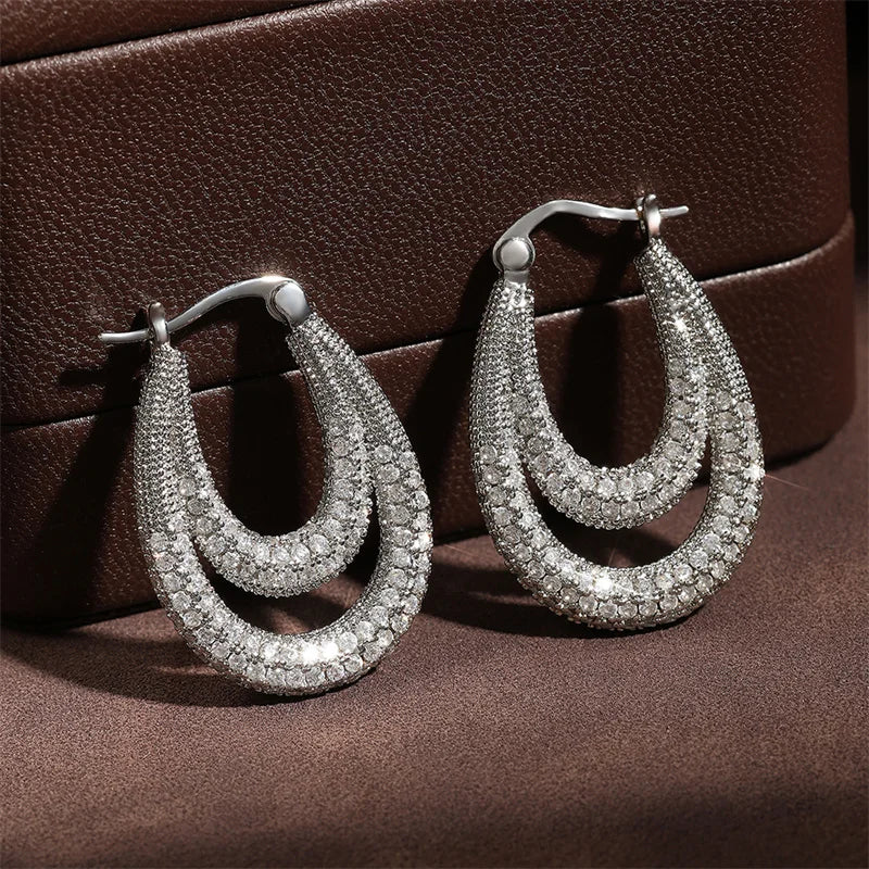 Silver Vintage Double Drop Earrings