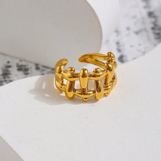 Bold Vintage Gold Open Ring