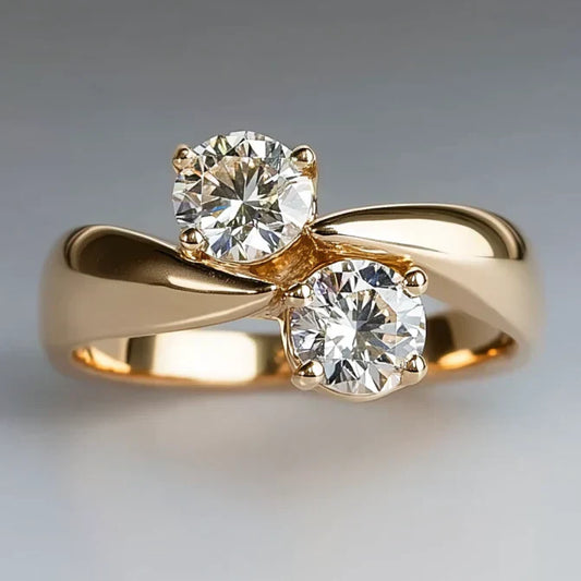 Vintage Open Sparkling Gold Ring